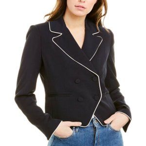 Frame Denim Piped Cropped Blazer Women's